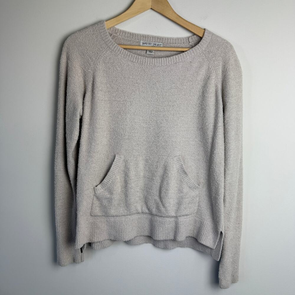 Barefoot Dreams CozyChic Lite Raglan Pullover Style 914 Oatmeal Size Medium